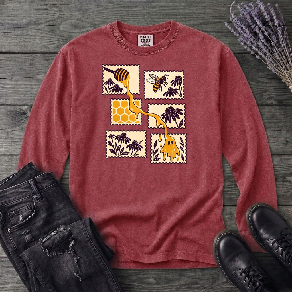 Honey Ghost Stamps Long Sleeve T-Shirt