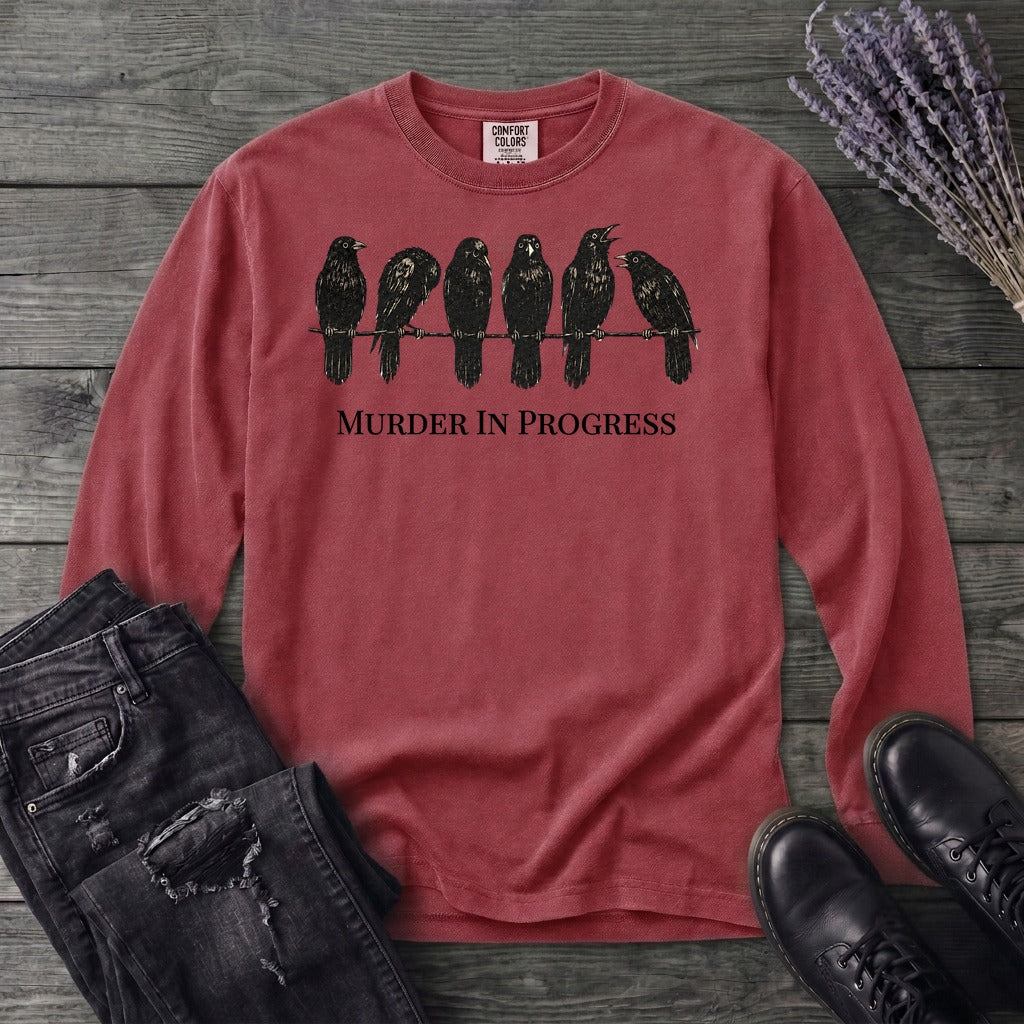 Murder In Progress Six Crows Long Sleeve T-Shirt