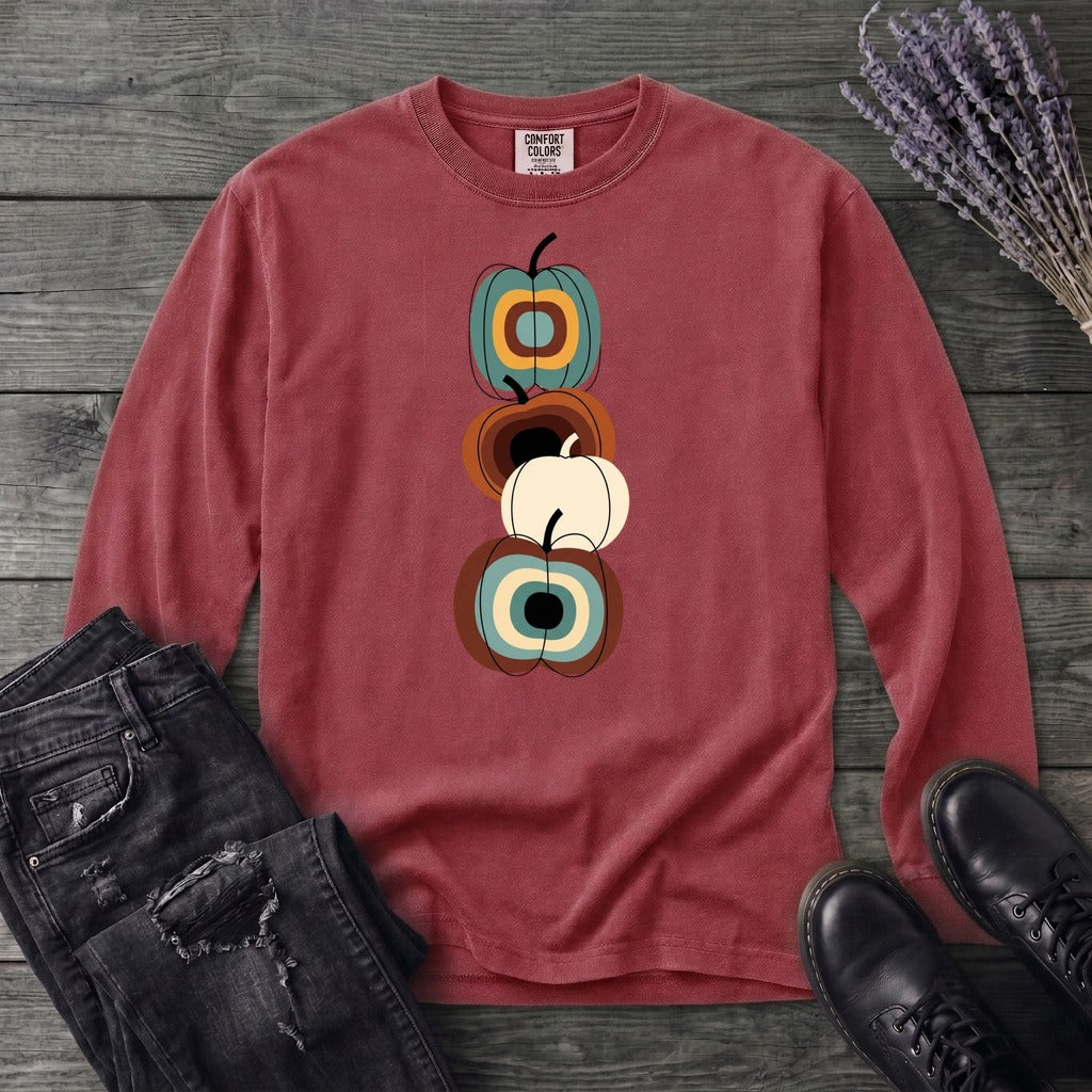 Mid Century Pumpkins Long Sleeve T-Shirt