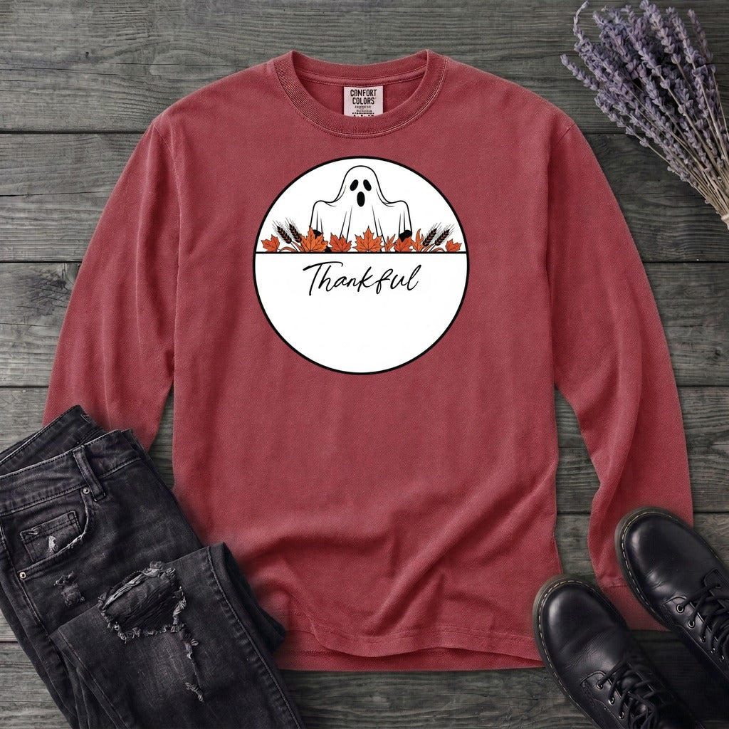 Ghost Thankful Badge Long Sleeve T-Shirt