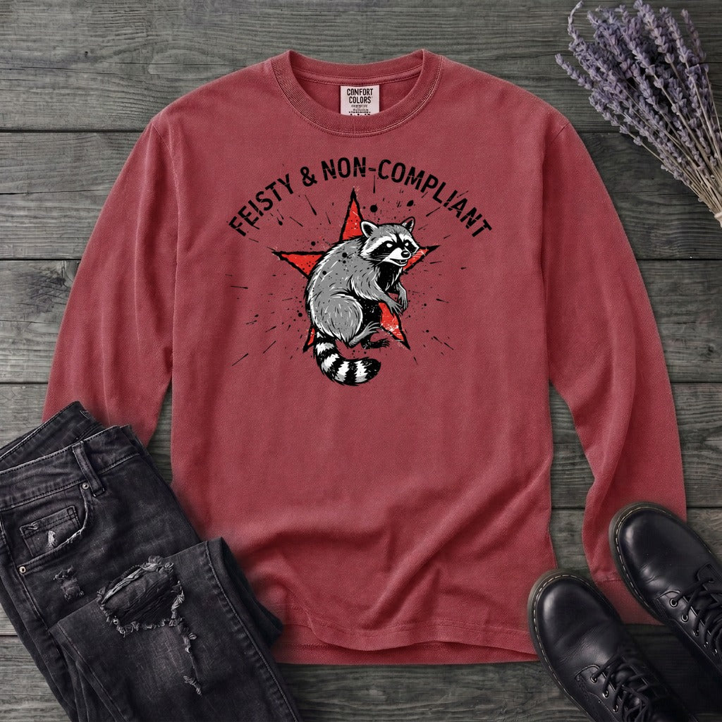 feisty non compliant raccoon Long Sleeve T-Shirt
