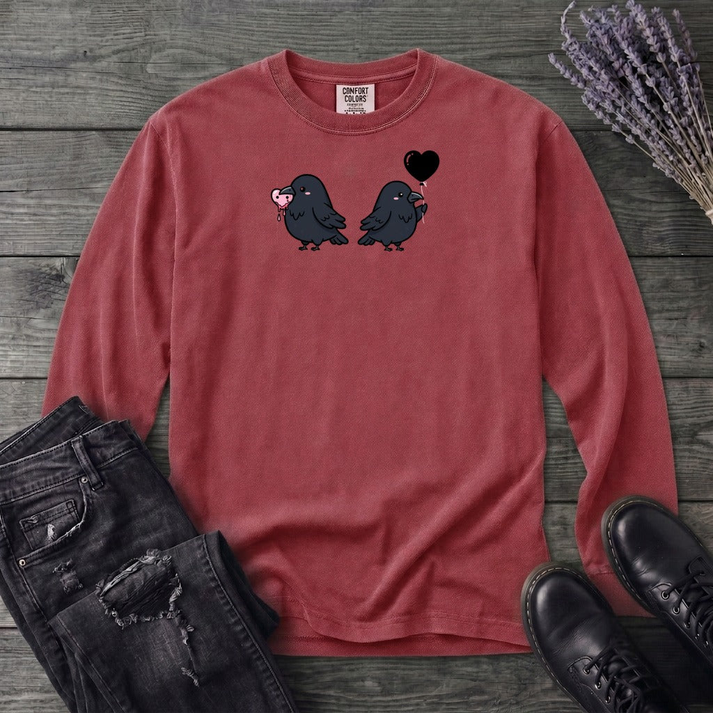 Cute Crow Couple Long Sleeve T-Shirt
