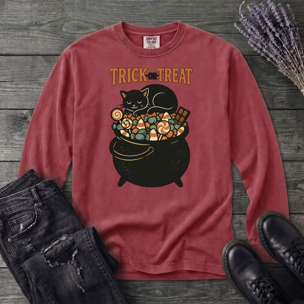 Trick Or Treat Candy Cauldron Long Sleeve T-Shirt