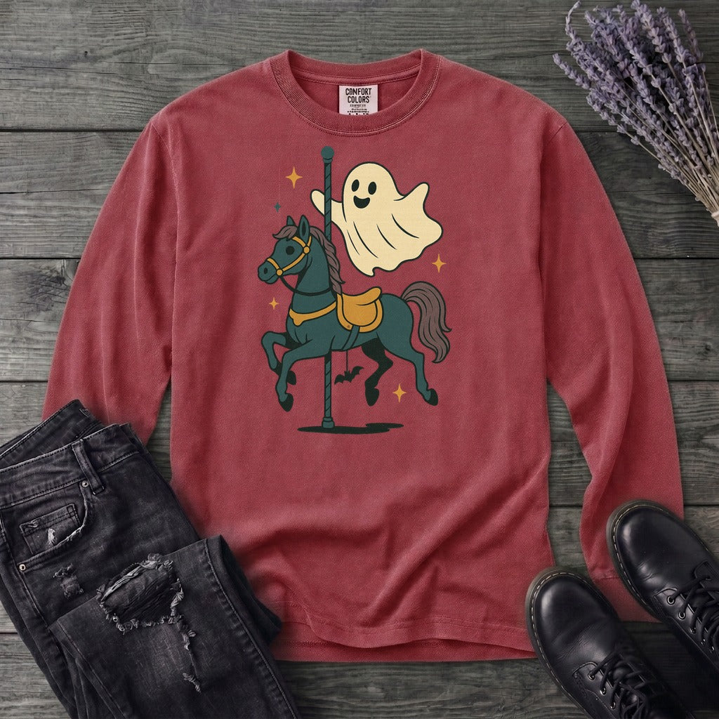 Ghost Carousel Horse Long Sleeve T-Shirt
