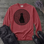 garden cat linocut Long Sleeve T-Shirt