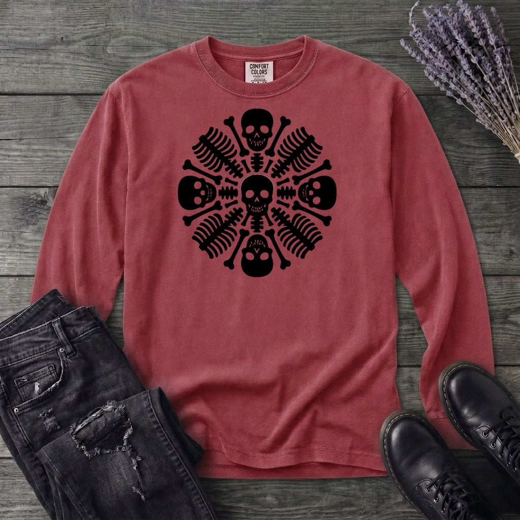 skeleton mandala Long Sleeve T-Shirt