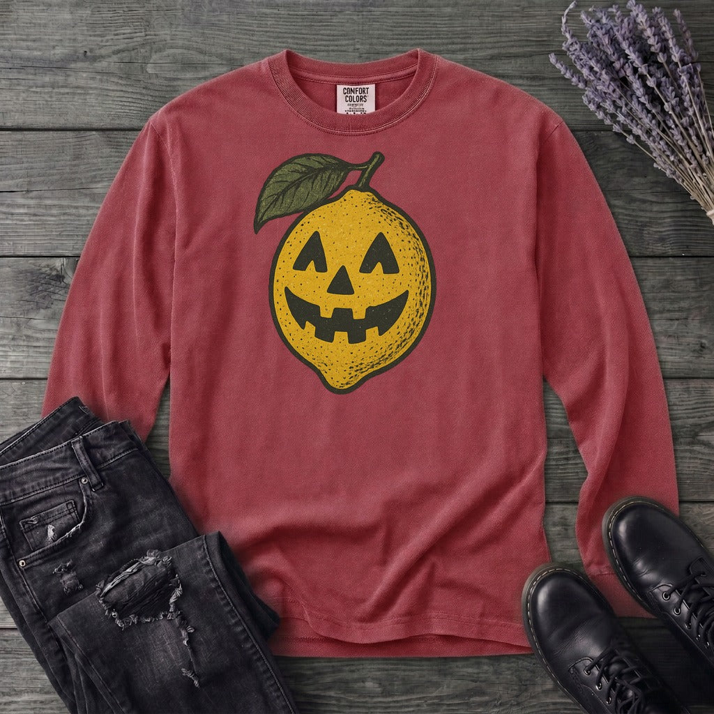 Jack O Lantern Lemon Long Sleeve T-Shirt