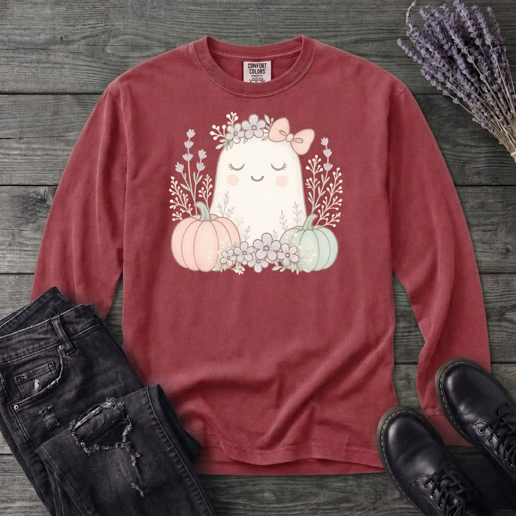 Boho Coquette Ghost Long Sleeve T-Shirt