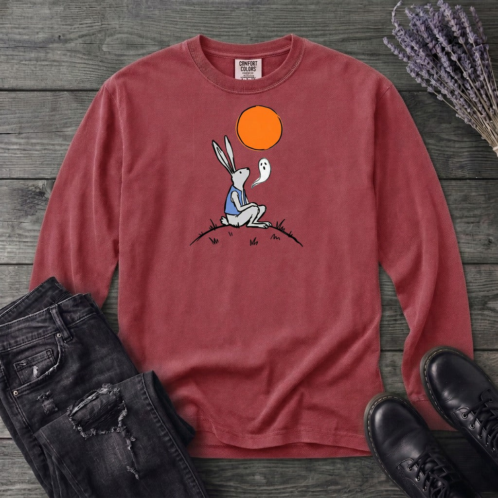 moonlit rabbit and ghost Long Sleeve T-Shirt