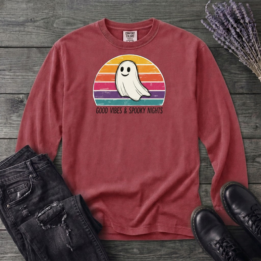Good Vibes And Spooky Nights Long Sleeve T-Shirt