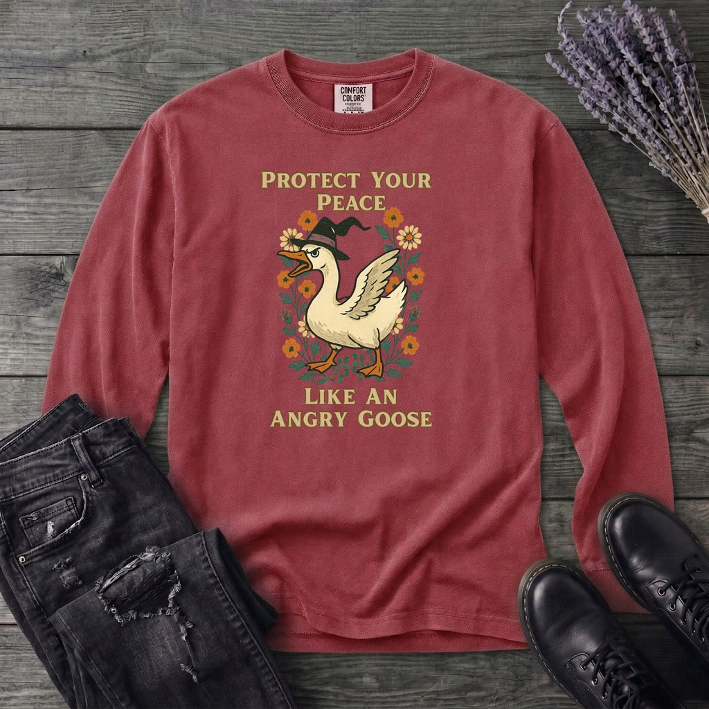 Protect Your Peace Like An Angry Goose Long Sleeve T-Shirt