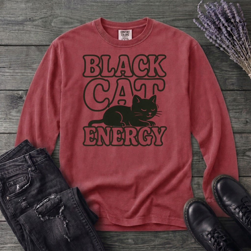 Black Cat Energy Long Sleeve T-Shirt
