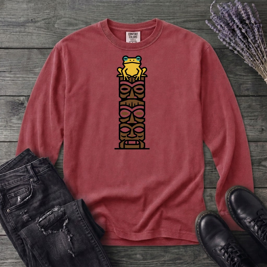 Tiki Tower Frog Long Sleeve T-Shirt