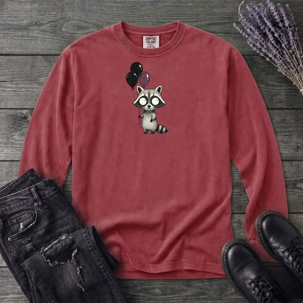 Raccoon Balloons Long Sleeve T-Shirt