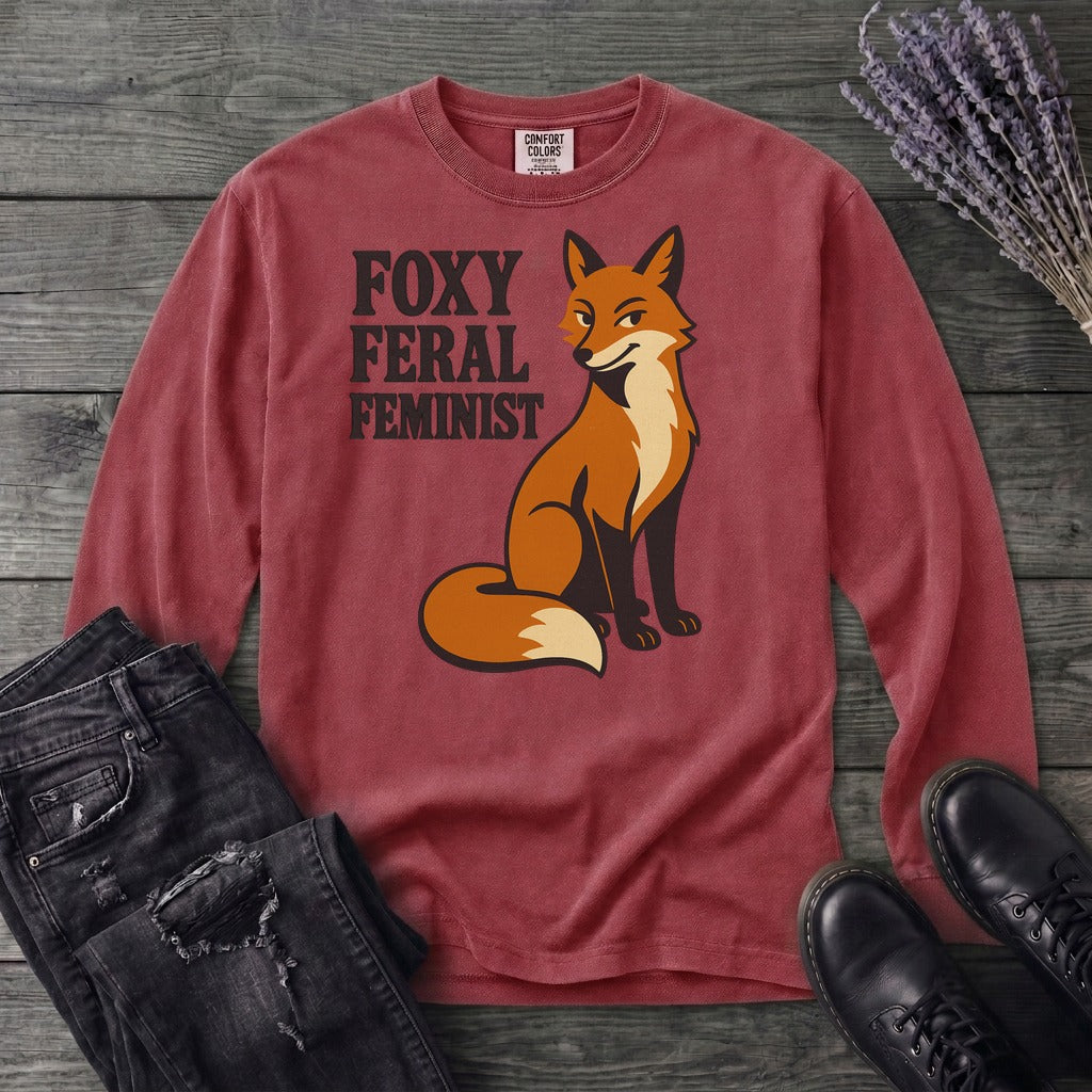 Foxy Feral Feminist Long Sleeve T-Shirt