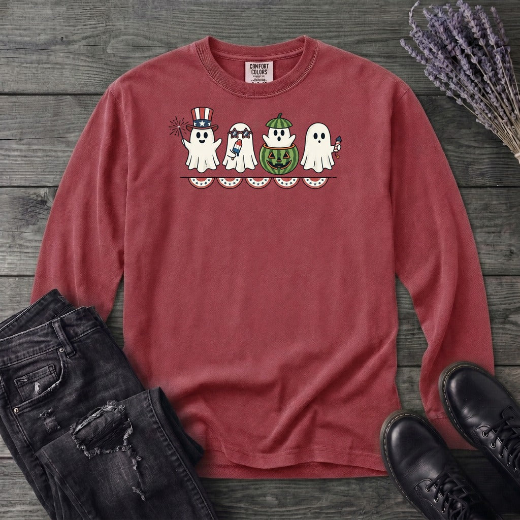July 4th Ghosts Long Sleeve T-Shirt