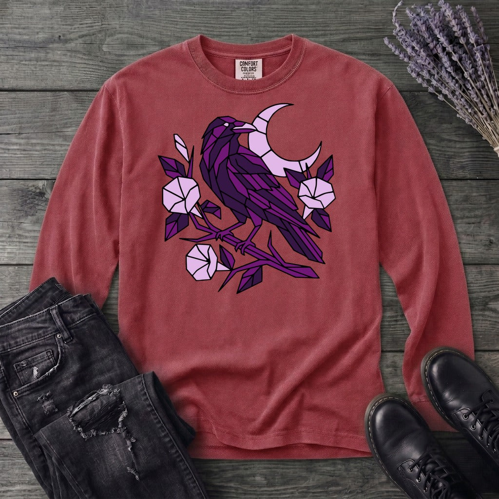 Geometric Crow Long Sleeve T-Shirt