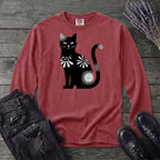 Retro Texture Black Cat Long Sleeve T-Shirt