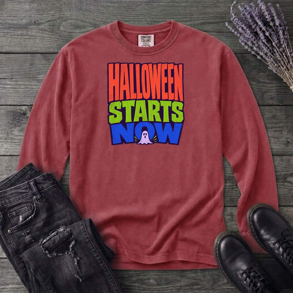 Halloween Starts Now Long Sleeve T-Shirt