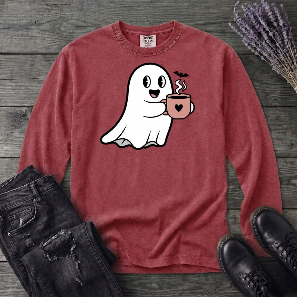 Ghost Heart Coffee Long Sleeve T-Shirt