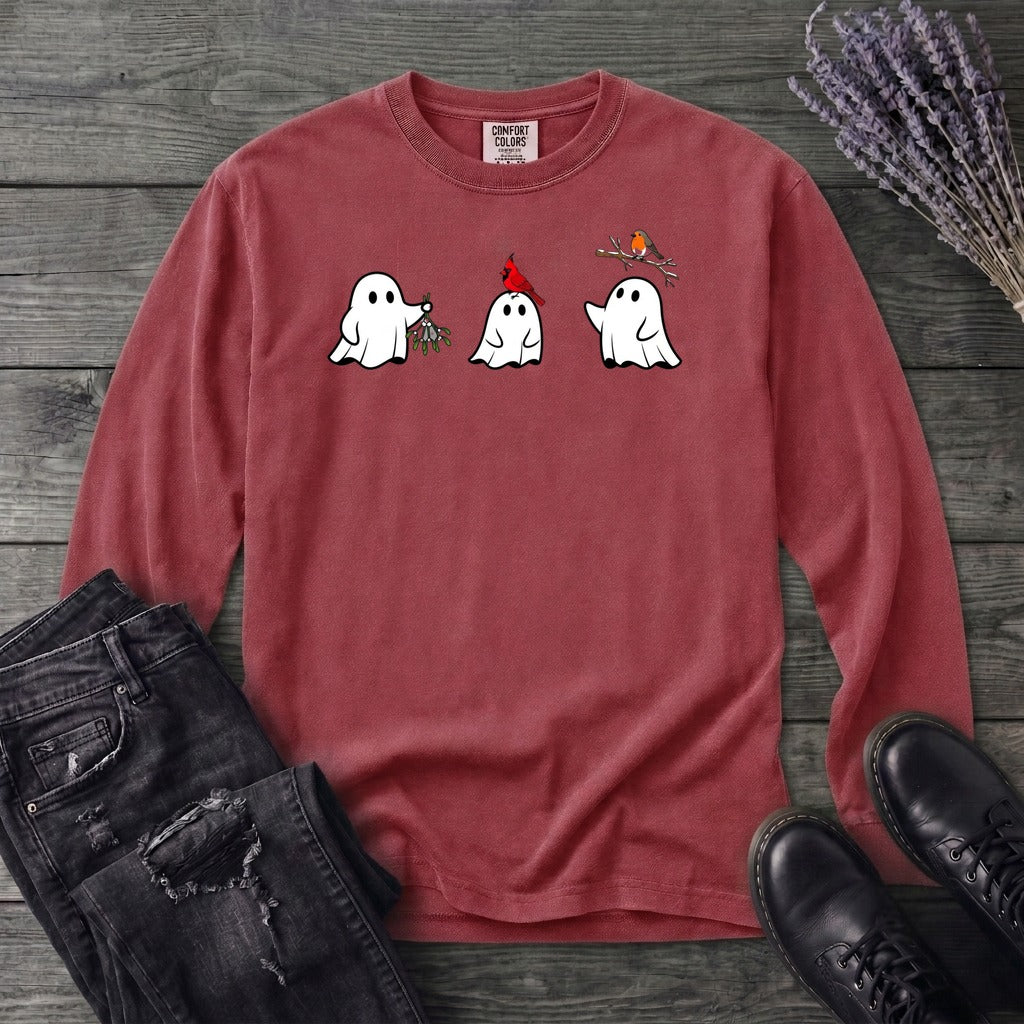 Ghosts With Birds Long Sleeve T-Shirt