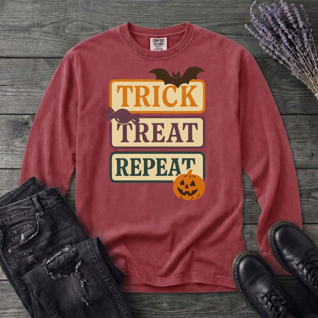 Trick Treat Repeat Muted Long Sleeve T-Shirt