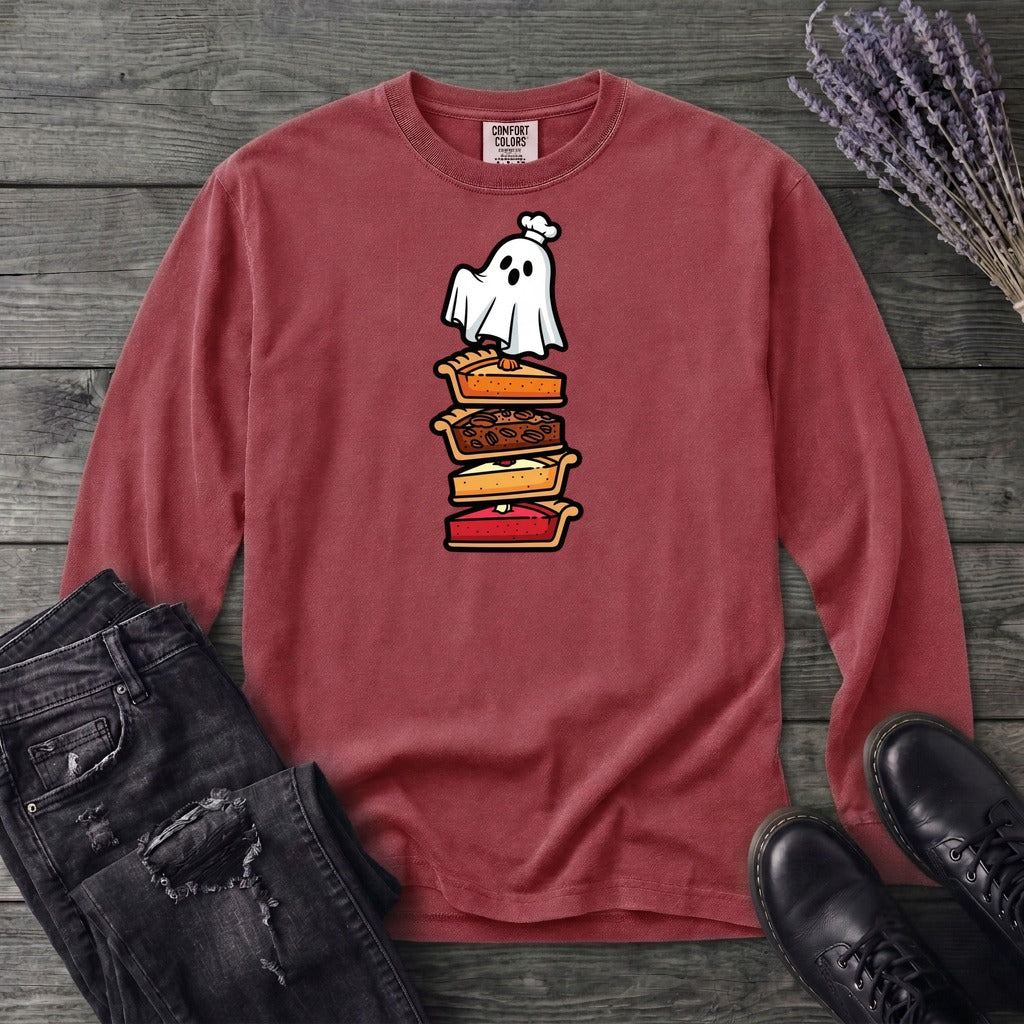 Stacked Pie Ghost Long Sleeve T-Shirt