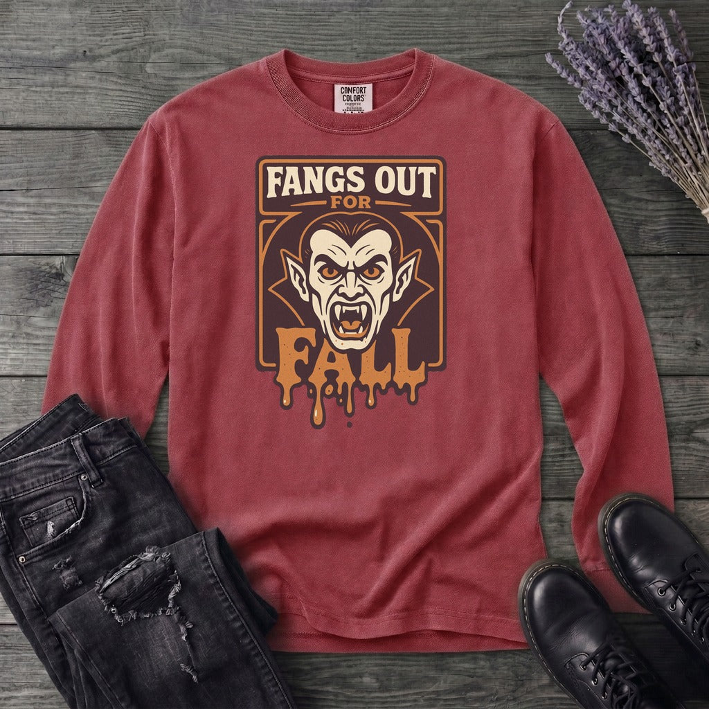 Fangs Out For Fall Long Sleeve T-Shirt