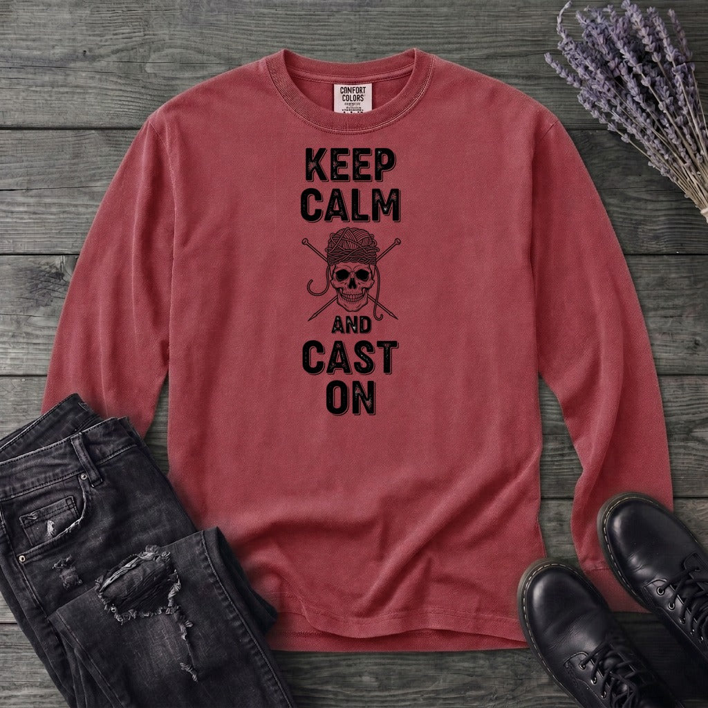Keep Calm And Cast On Long Sleeve T-Shirt