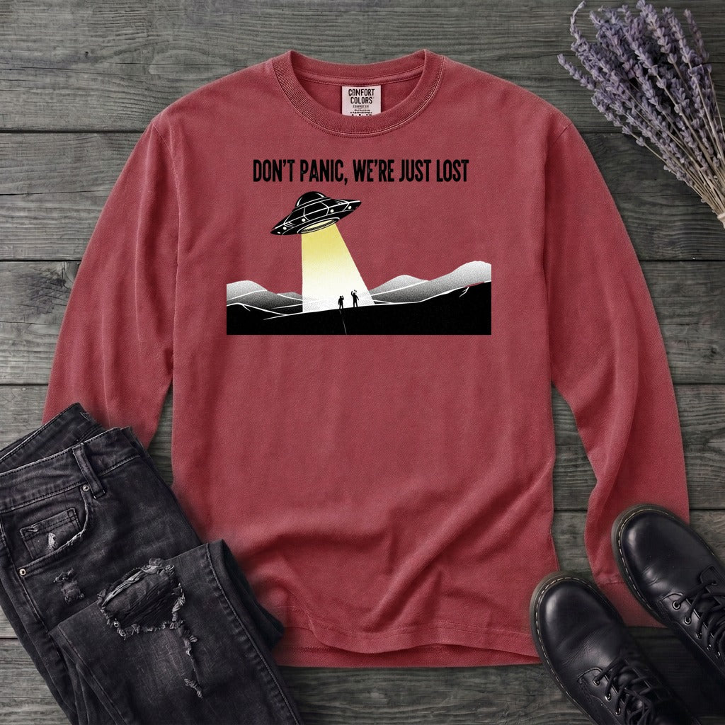 Dont Panic Were Lost Long Sleeve T-Shirt