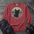 Cat Silhouette Sunset Grunge Long Sleeve T-Shirt