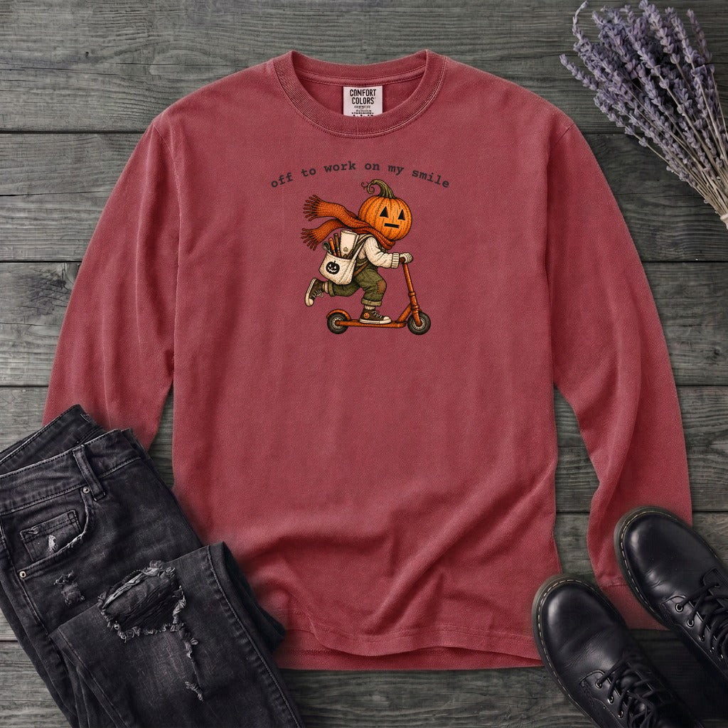 Off To Work On My Smile Long Sleeve T-Shirt