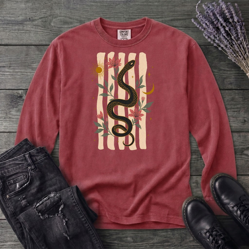 Serpent In Bloom Long Sleeve T-Shirt