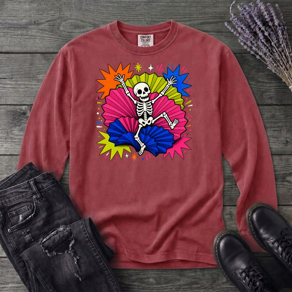 Festive Skeleton Long Sleeve T-Shirt