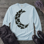 crescent moon black cats Long Sleeve T-Shirt