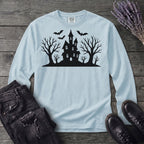 Haunted House Silhouette Long Sleeve T-Shirt