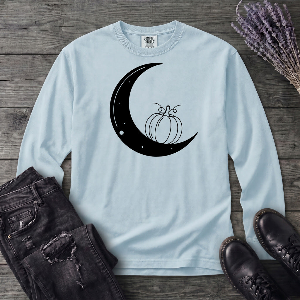 Moon And Pumpkin Long Sleeve T-Shirt