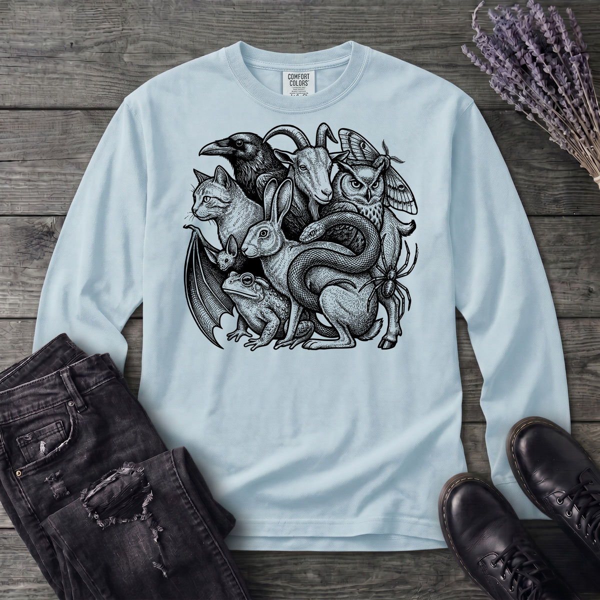 familiar collage stack Long Sleeve T-Shirt