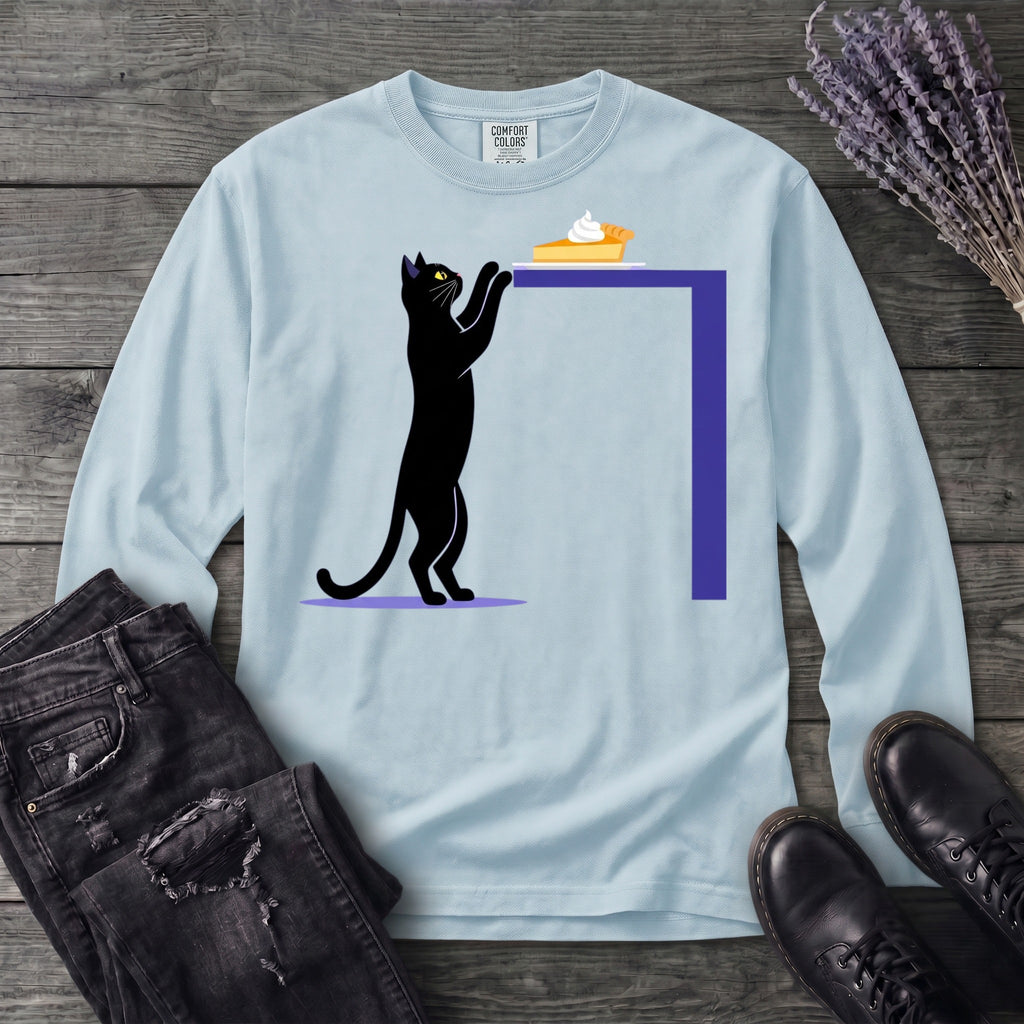 Black Cat Pumpkin Pie Long Sleeve T-Shirt