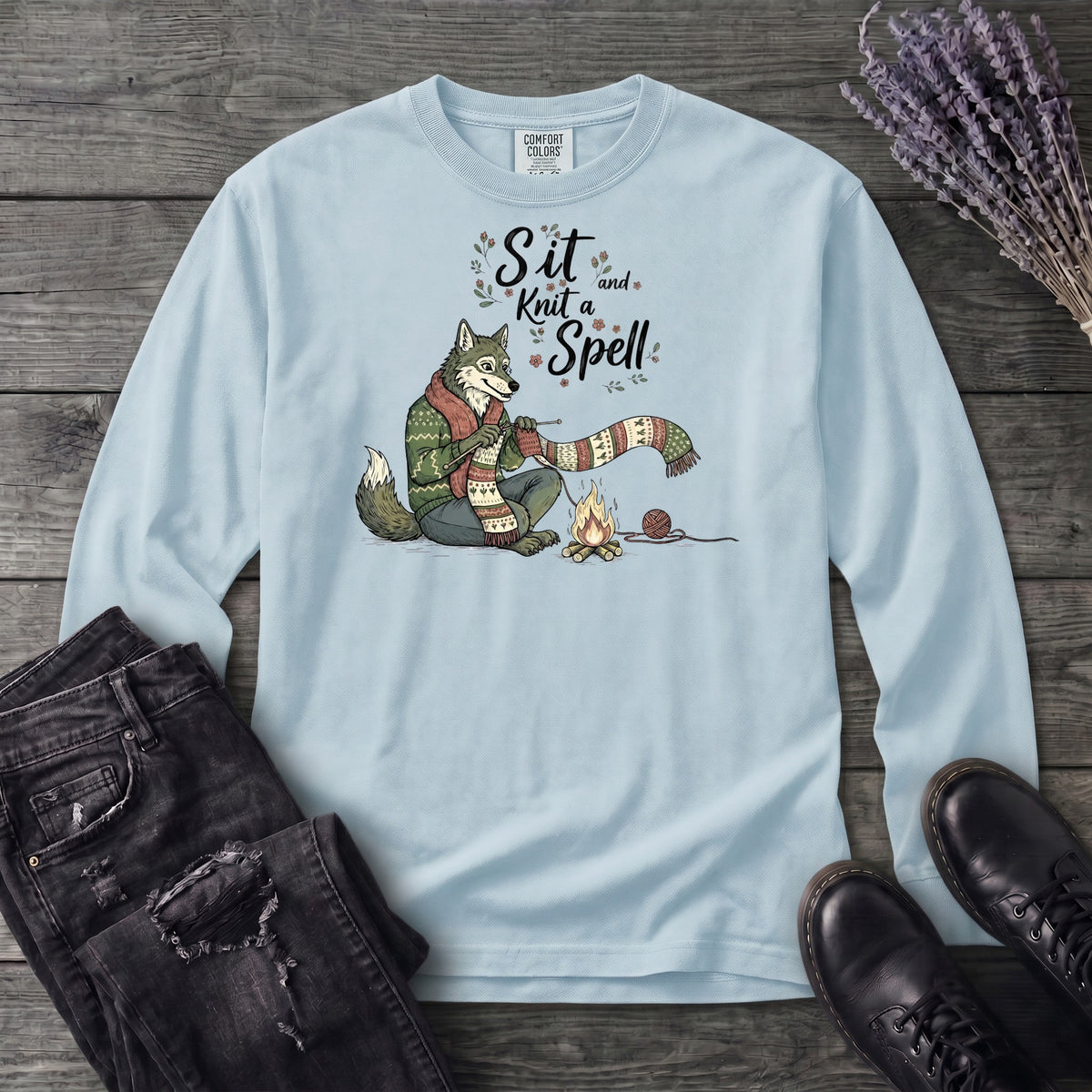 Sit And Knit A Spell Long Sleeve T-Shirt