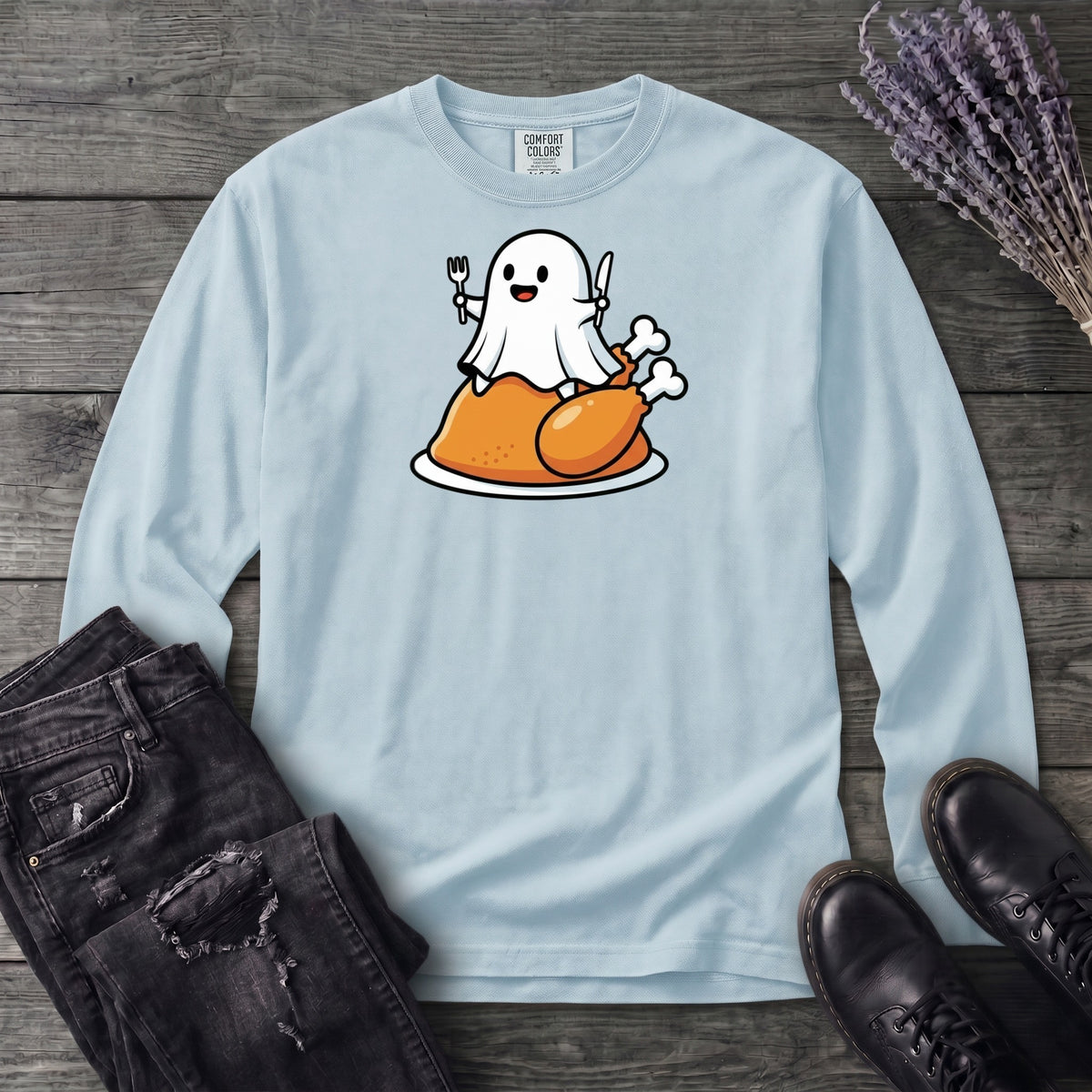 Ghost On Turkey Long Sleeve T-Shirt