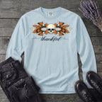 Thankful Leaf Swag Skull Long Sleeve T-Shirt