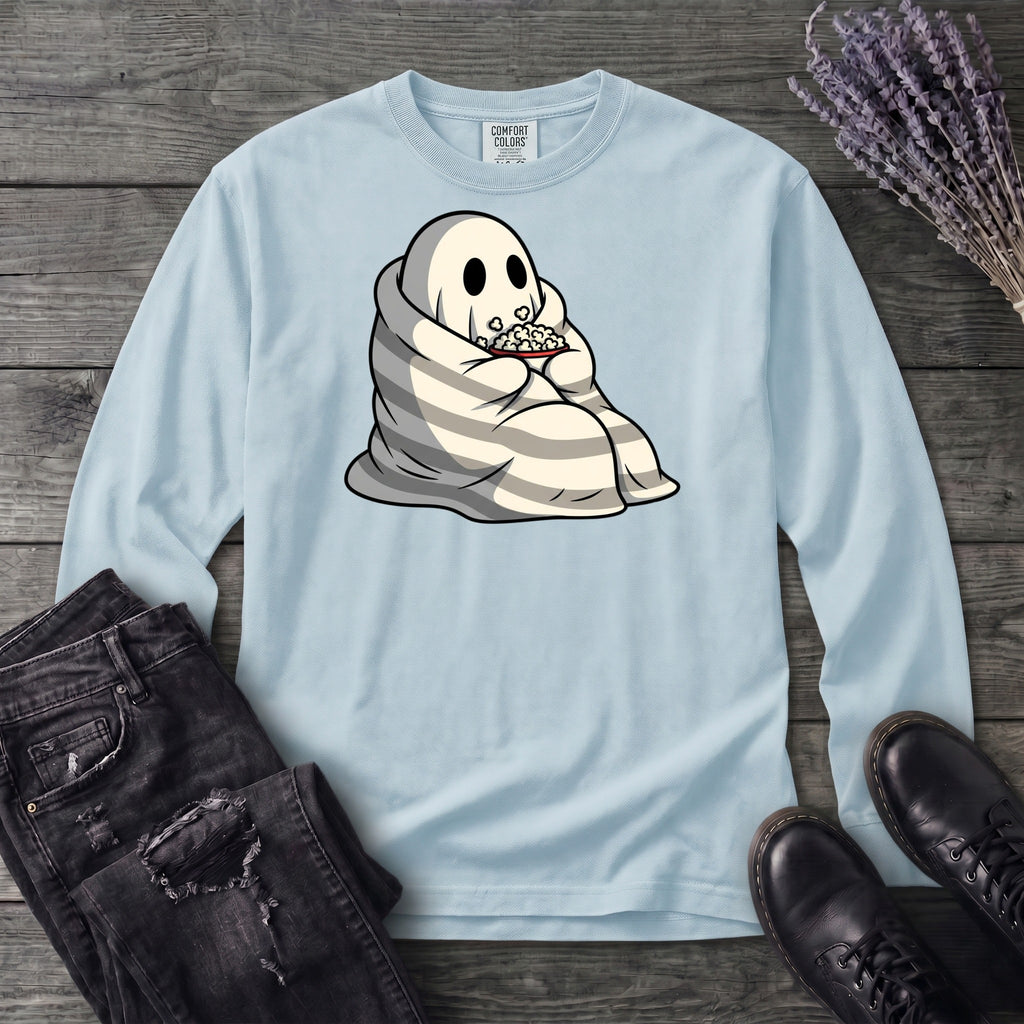 Movie Night Ghost Long Sleeve T-Shirt