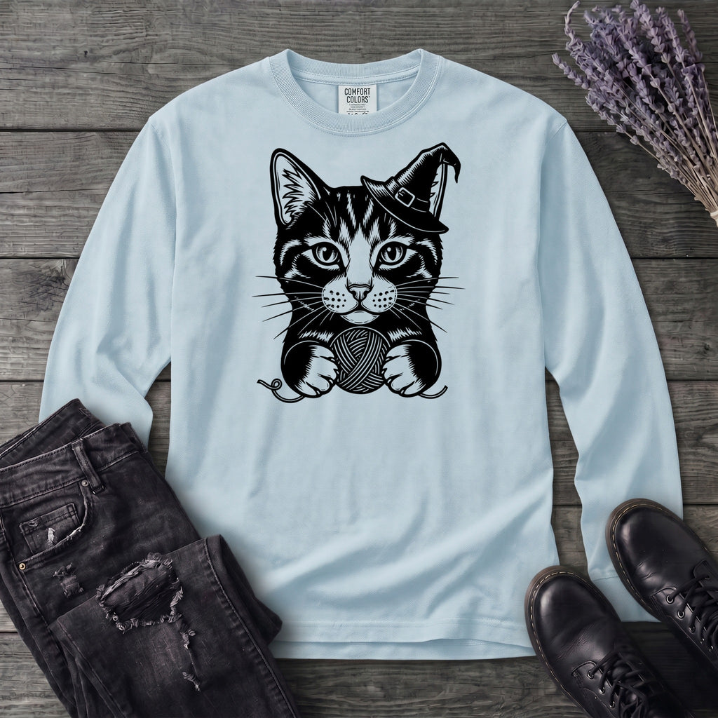Witchy Yarn Cat Long Sleeve T-Shirt