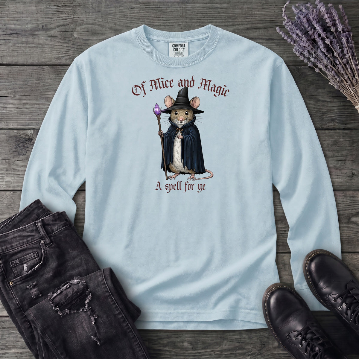 Mouse Witch Medieval Long Sleeve T-Shirt