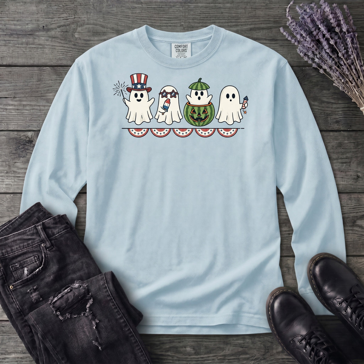 July 4th Ghosts Long Sleeve T-Shirt