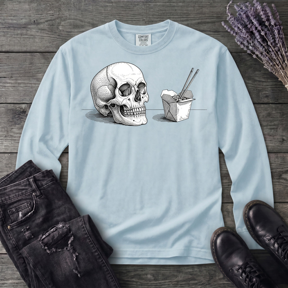 Skull Noodles Long Sleeve T-Shirt