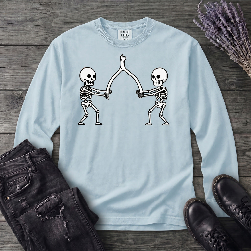 Skeleton Wishbone Pull Long Sleeve T-Shirt