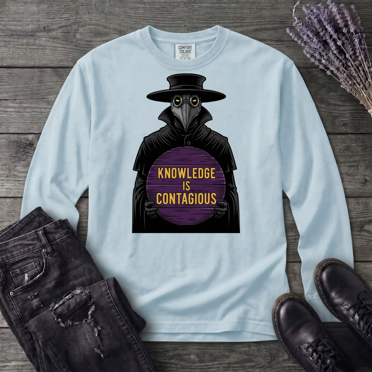 Plague Doctor Knowledge Is Contageous Long Sleeve T-Shirt
