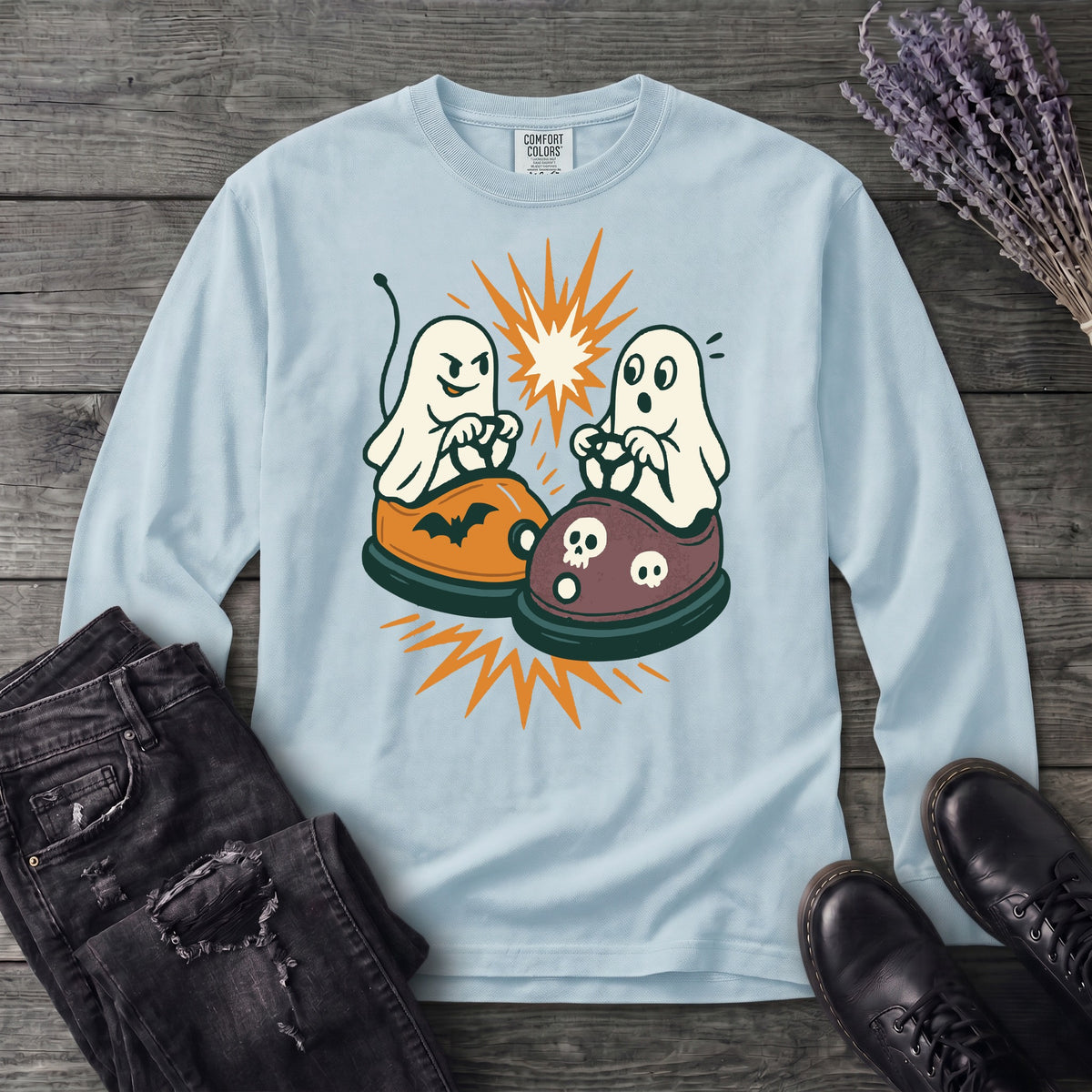 Ghost Bumper Cars Long Sleeve T-Shirt